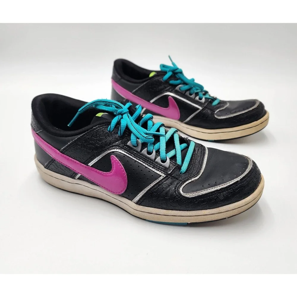 NIKE DELTA‎ LITE WOMENS BLACK & FUCHSIA PINK SHOES SIZE 8.5 #365950-051 PREOWNED